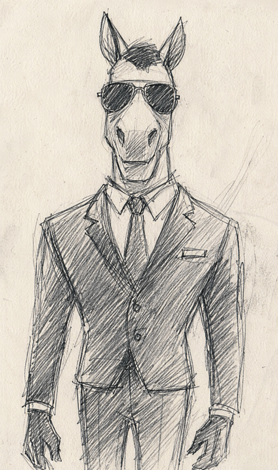 Mr. Horse — a horse in a suit and sunglasses
